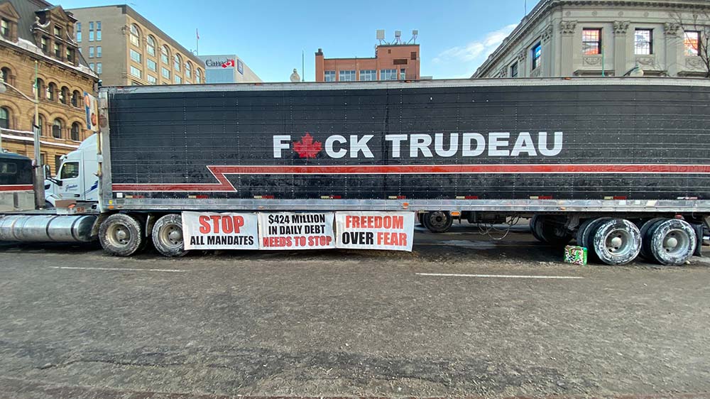 Freedom Convoy Protest in Ottawa (Photo Source: Gary A Corcoran Arts via Shutterstock)