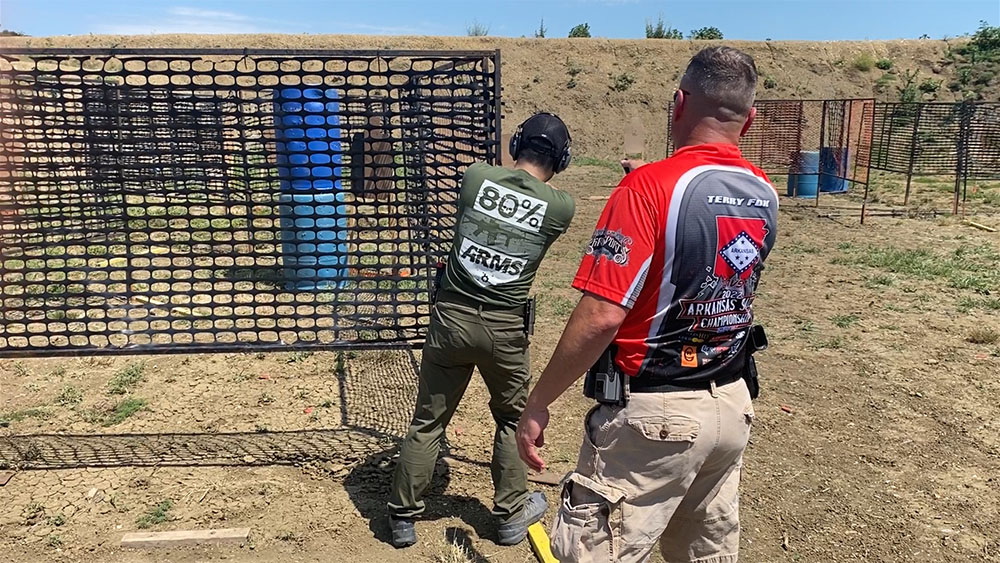 Outdoor IDPA match stage