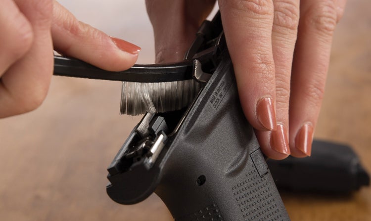 cleaning a handgun