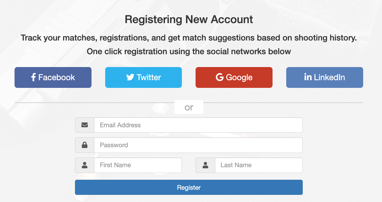 Practiscore Signup Page Practiscore Signup Page